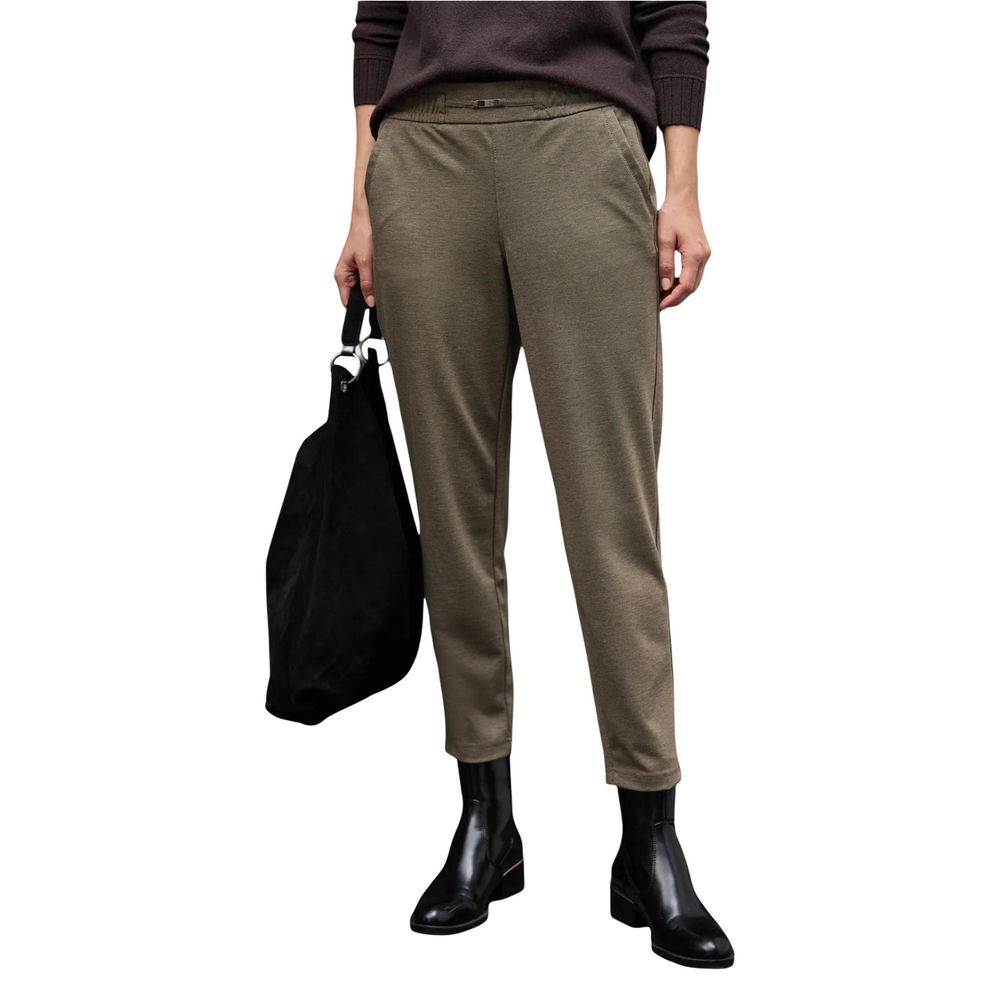Street One Brown Polyester Casual Pants | Regal Royce