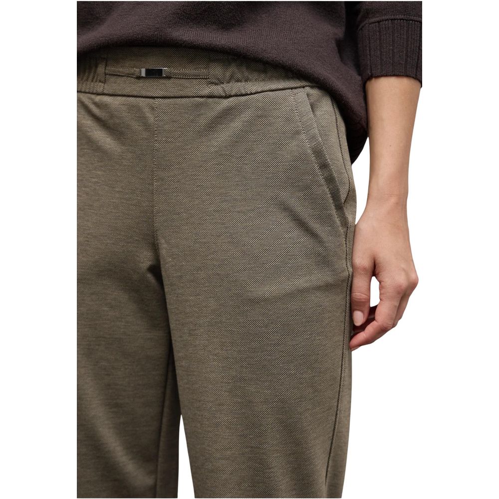 Street One Brown Polyester Casual Pants | Regal Royce