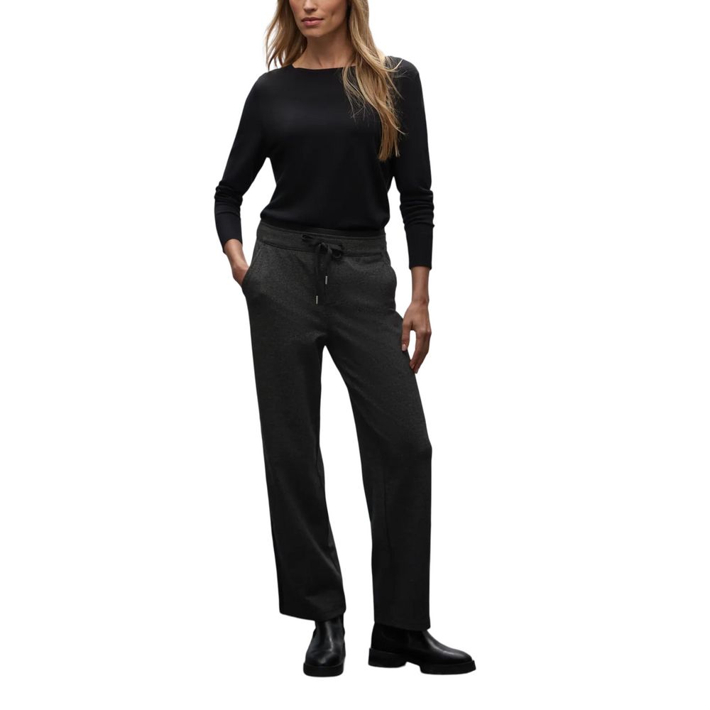 Street One Black Viscose Casual Pants | Regal Royce