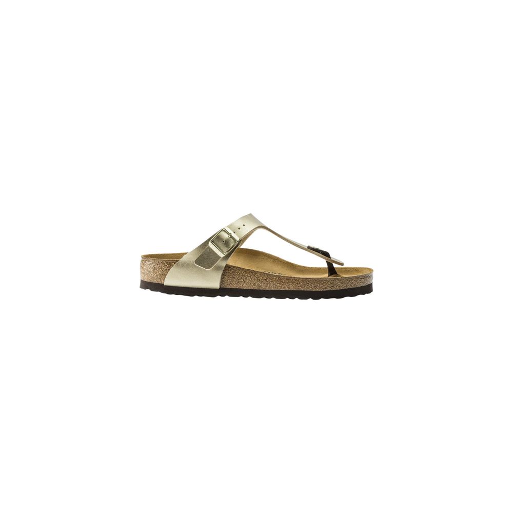 Birkenstock Gold Synthetic Flat Sandals | Regal Royce