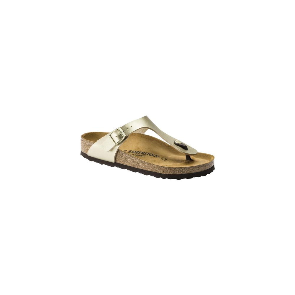 Birkenstock Gold Synthetic Flat Sandals | Regal Royce