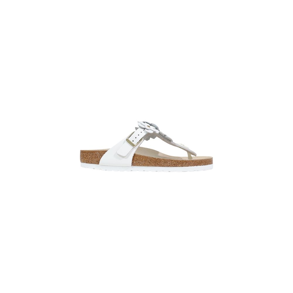 Birkenstock White Leather Flat Sandals | Regal Royce