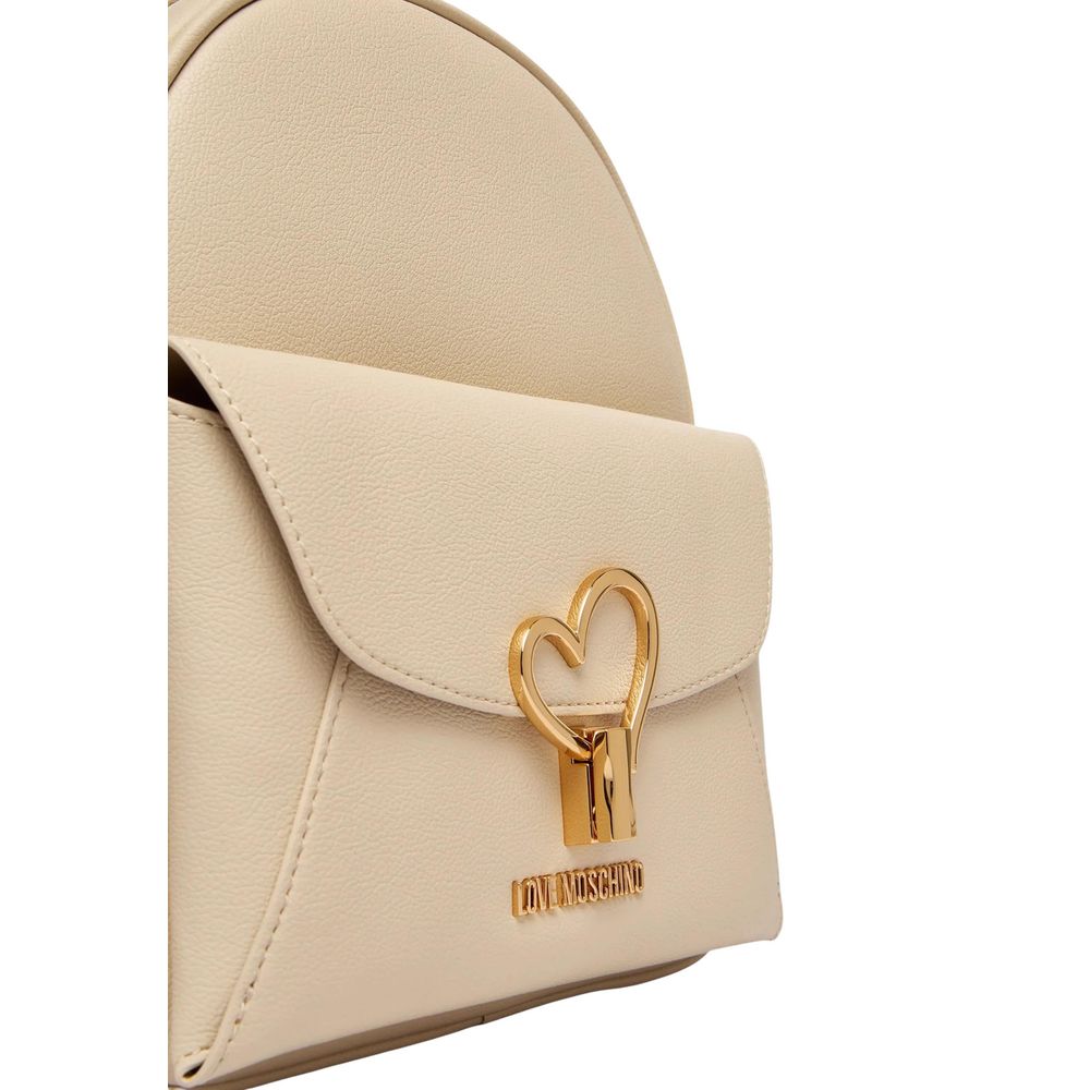 Love Moschino Beige Polyethylene Backpack | Regal Royce