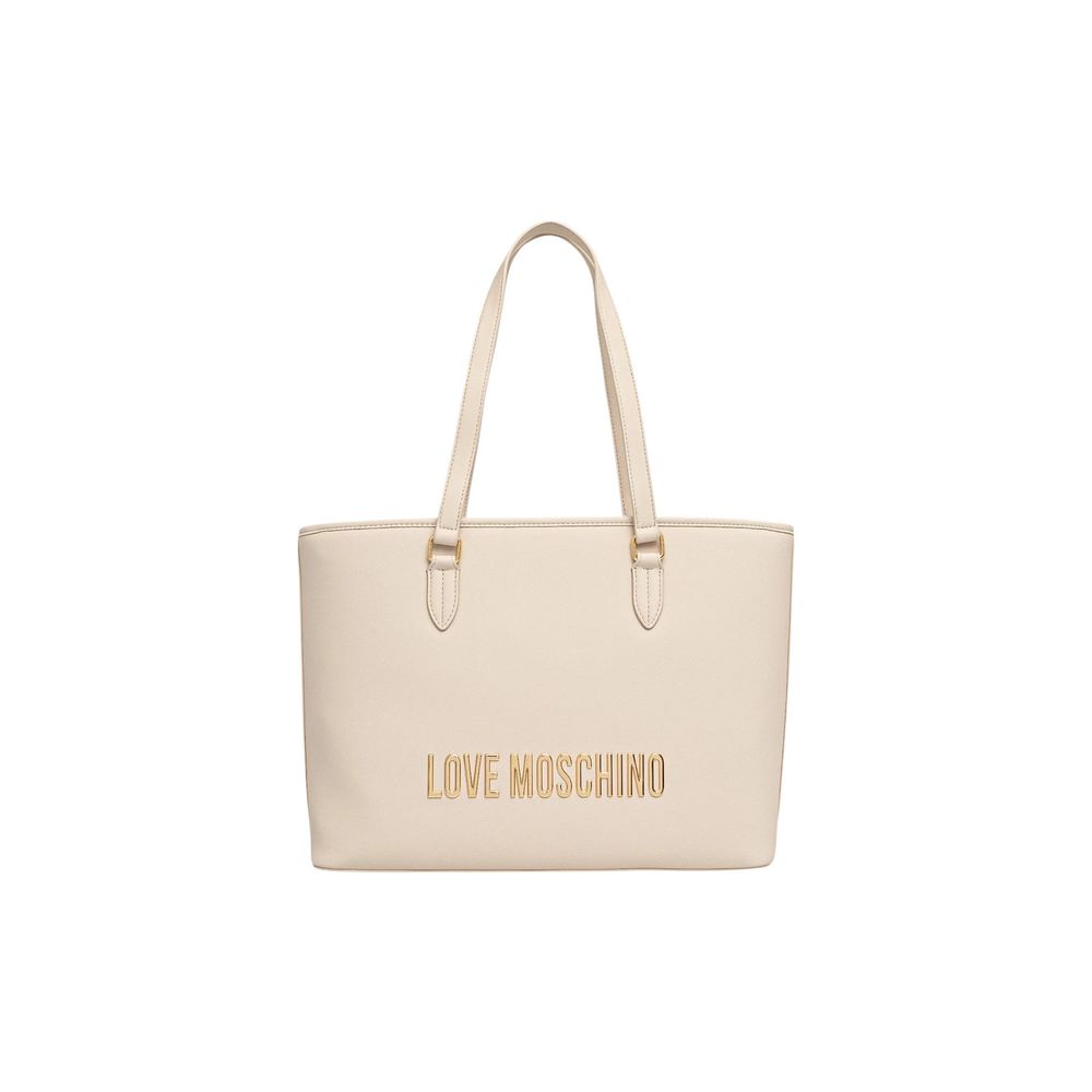 Love Moschino Beige Polyethylene Handbag | Regal Royce