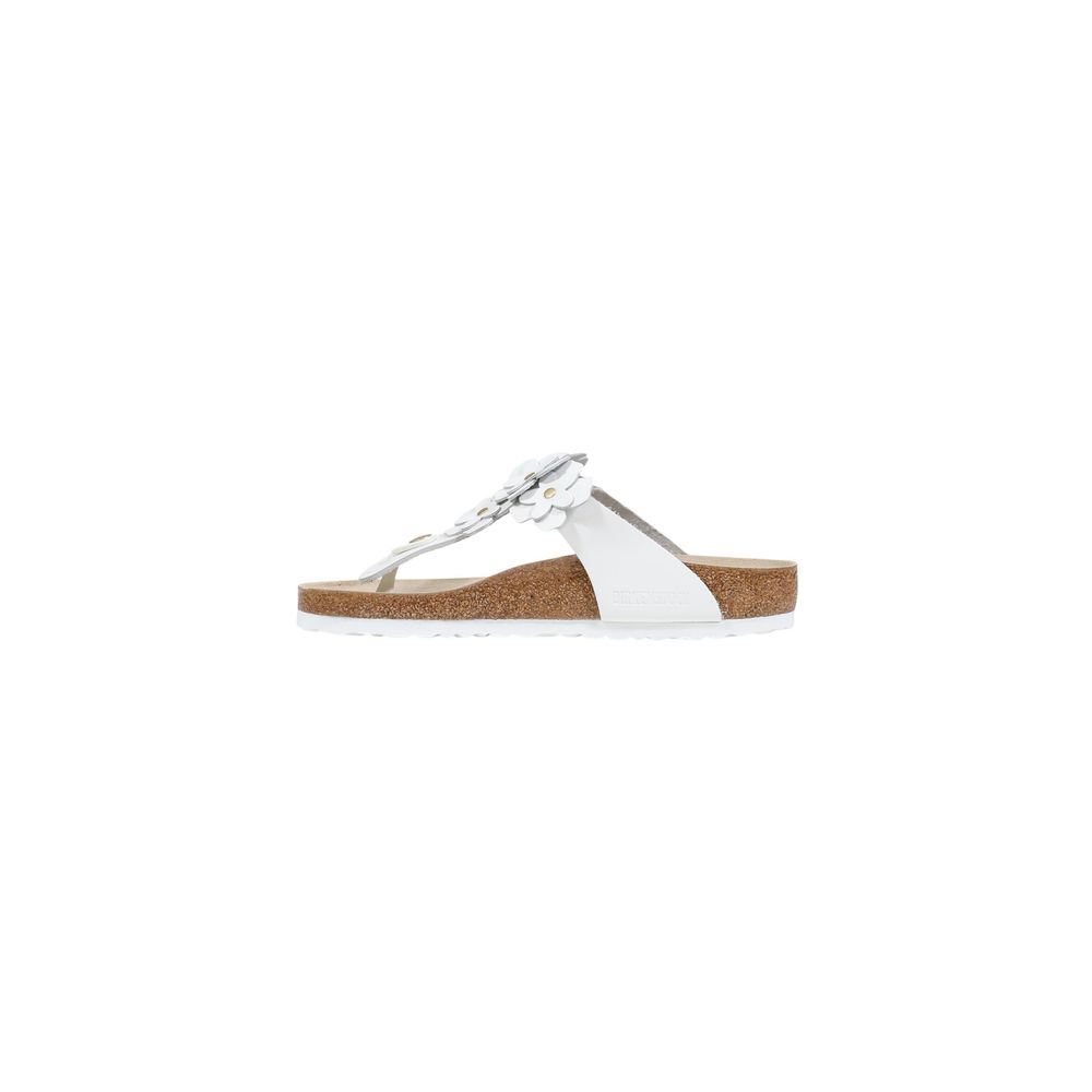 Birkenstock White Leather Flat Sandals | Regal Royce