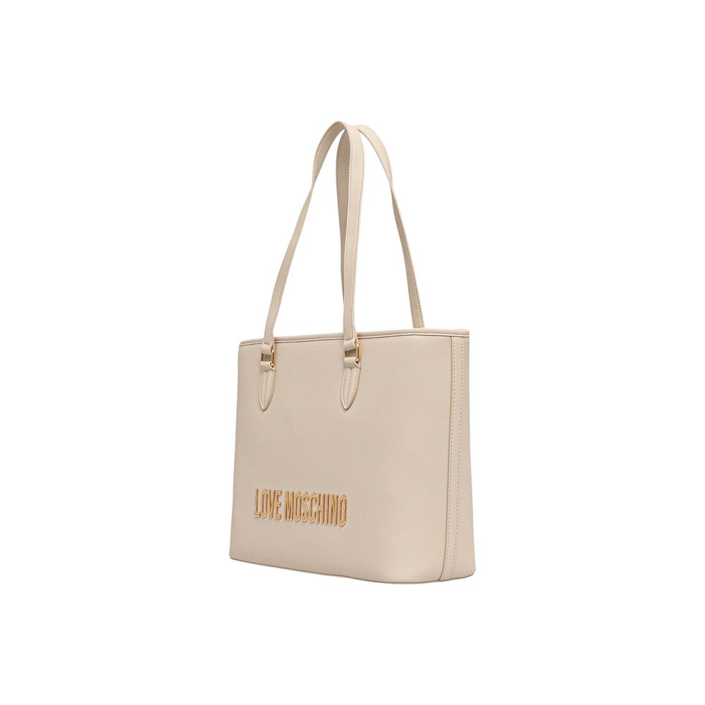 Love Moschino Beige Polyethylene Handbag | Regal Royce