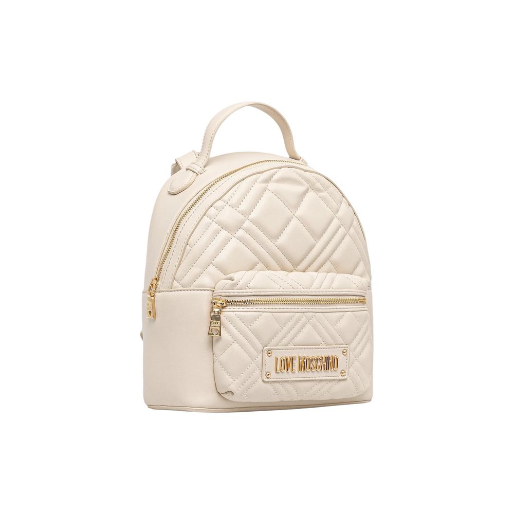 Love Moschino Beige Polyethylene Backpack | Regal Royce