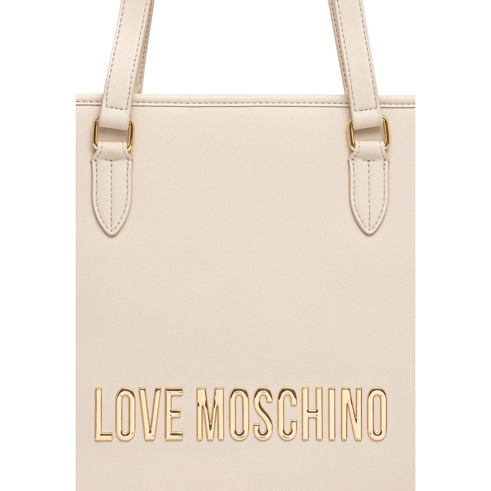 Love Moschino Beige Polyethylene Handbag | Regal Royce