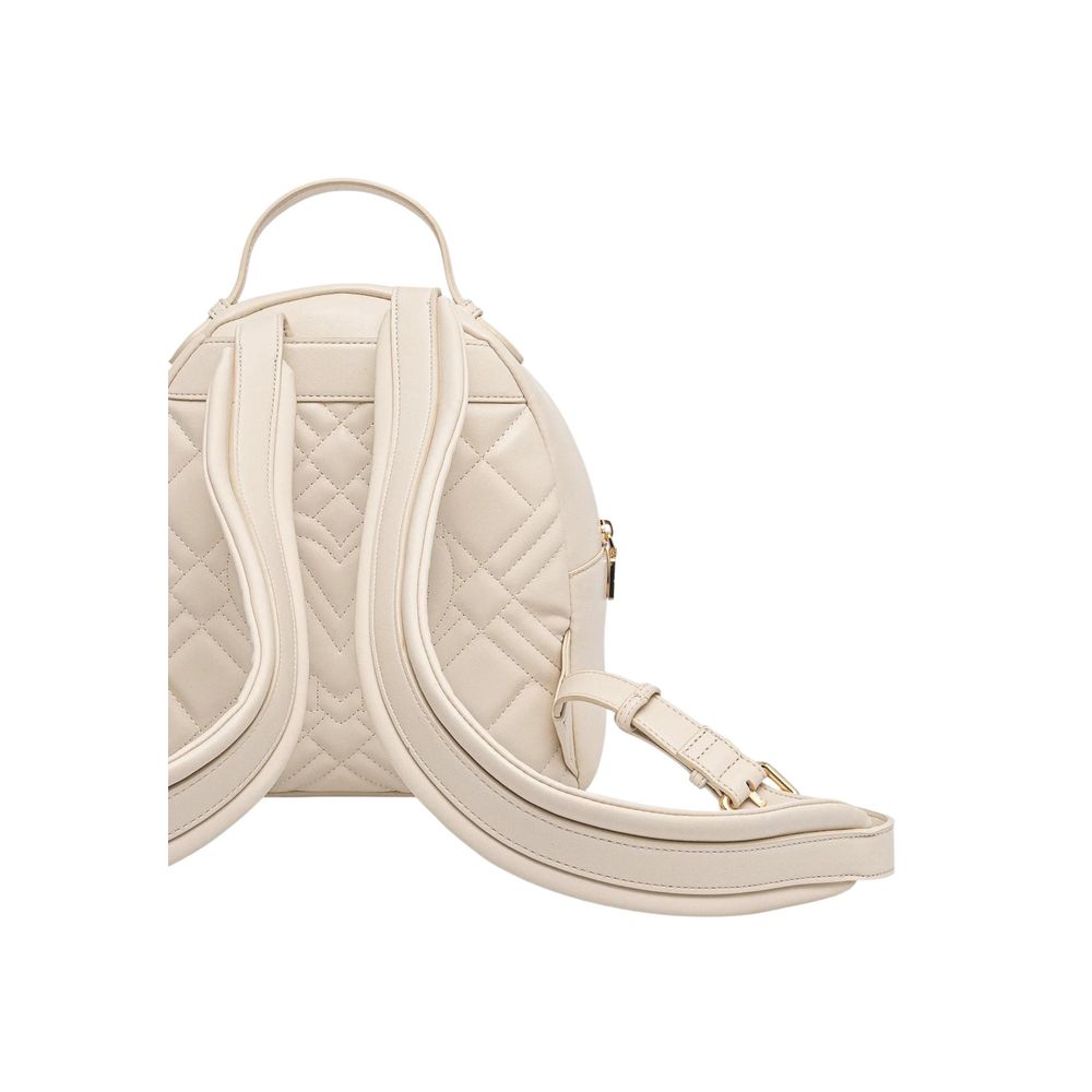 Love Moschino Beige Polyethylene Backpack | Regal Royce
