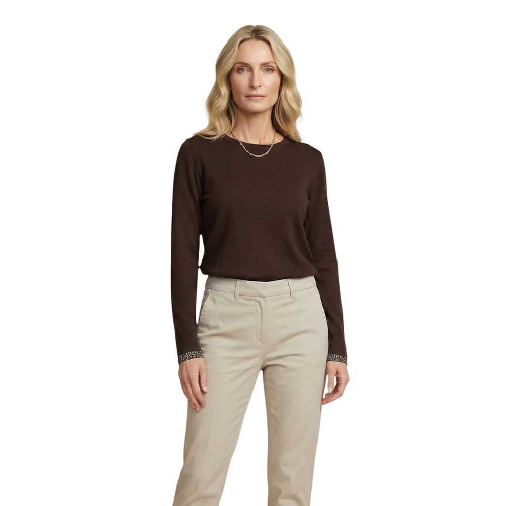 Street One Brown Cotton Long Sleeve T-Shirt | Regal Royce