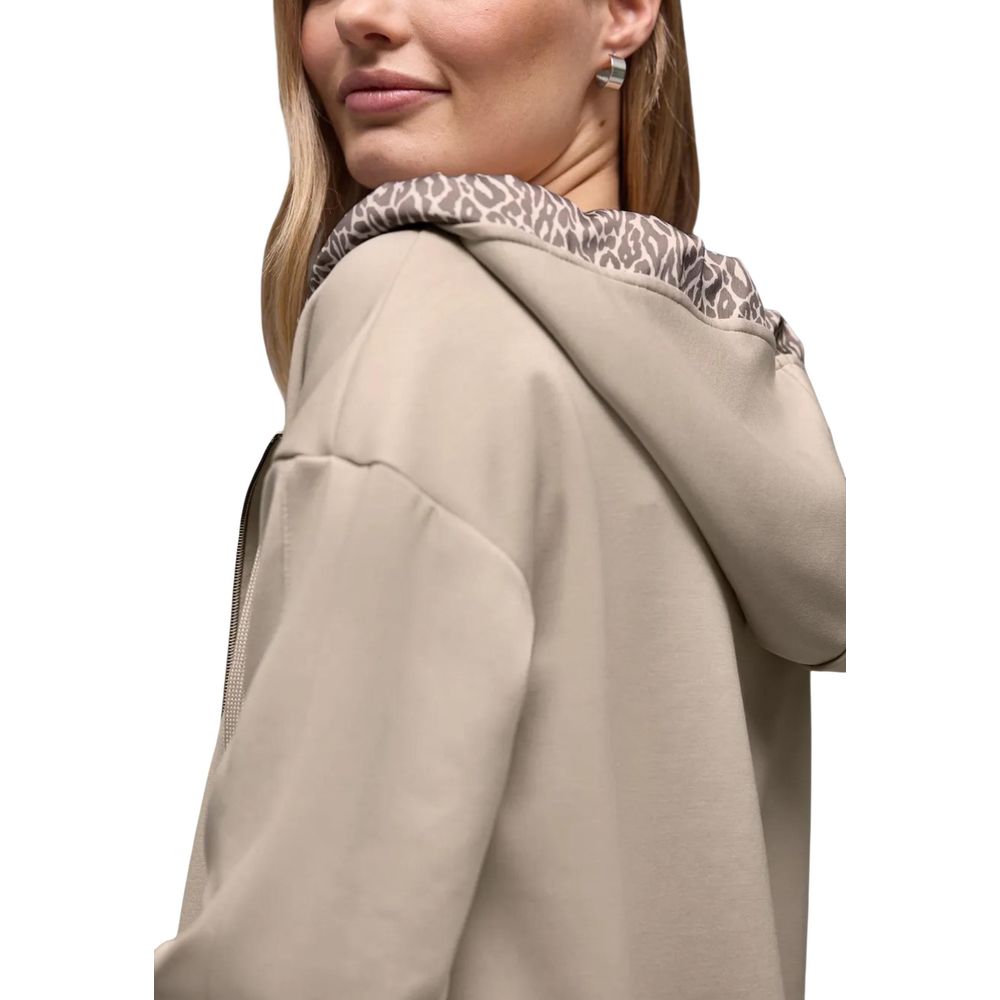 Street One Beige Modal Hoodie | Regal Royce