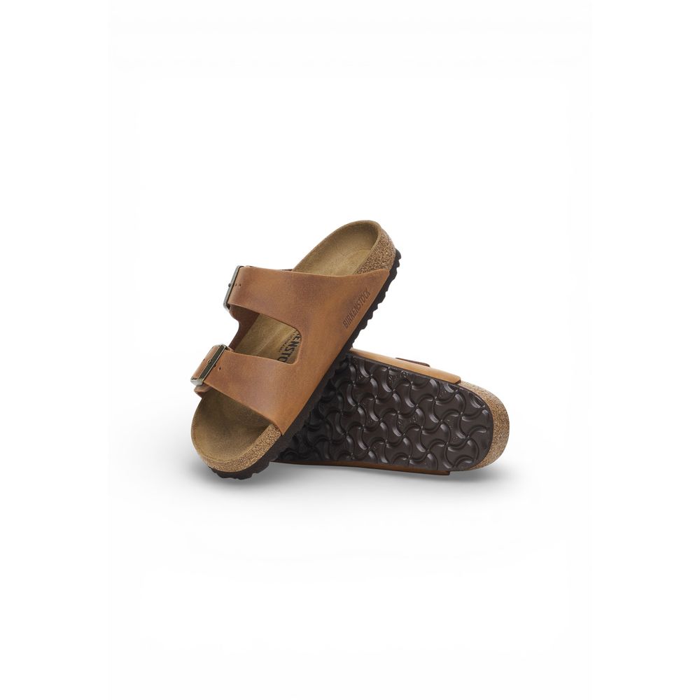 Birkenstock Brown Leather Flat Sandals | Regal Royce