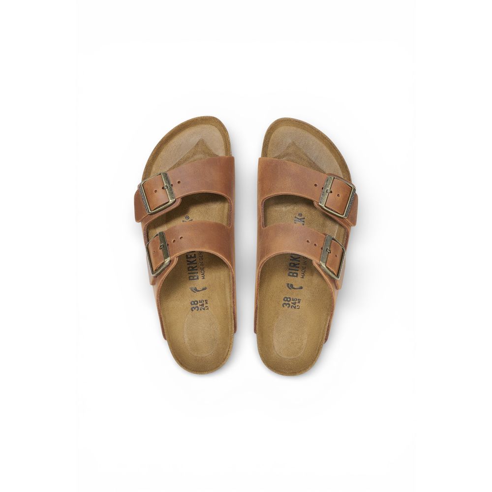 Birkenstock Brown Leather Flat Sandals | Regal Royce