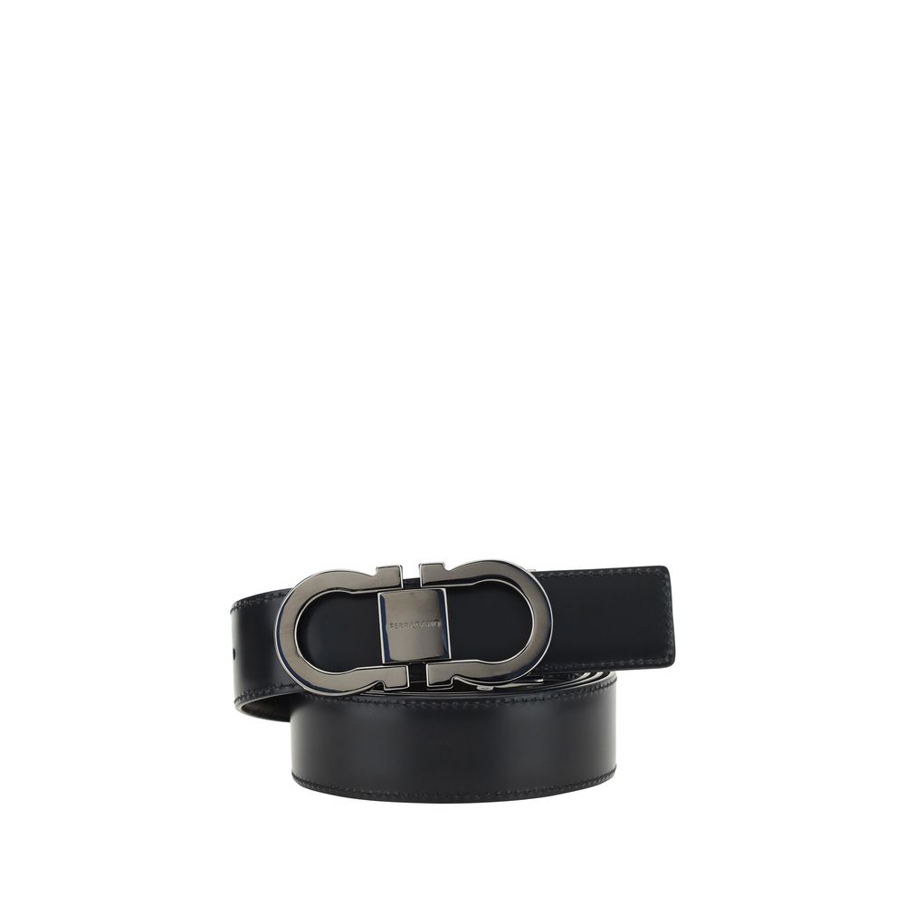 Ferragamo Black Calf Leather Bos Taurus Regular Belt | Regal Royce
