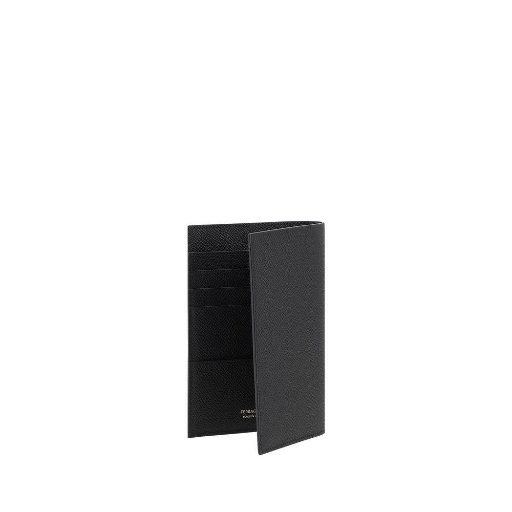 Ferragamo Black Calf Leather Bos Taurus Wallet | Regal Royce