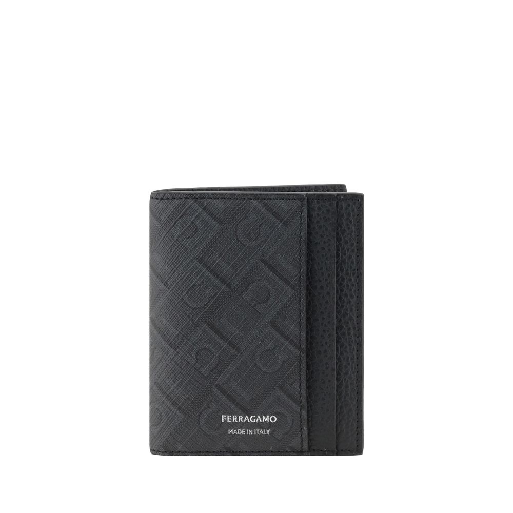 Ferragamo Black Calf Leather Bos Taurus Wallet | Regal Royce