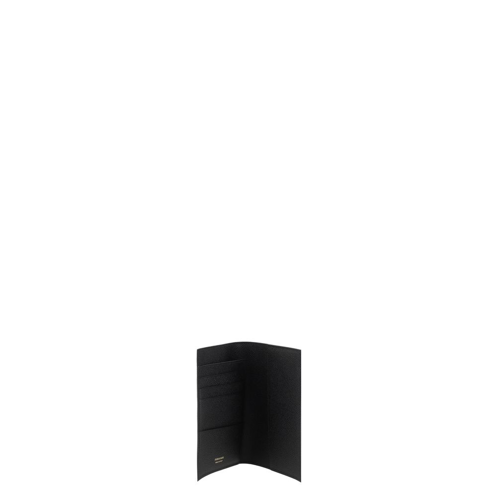 Ferragamo Black Calf Leather Bos Taurus Wallet | Regal Royce