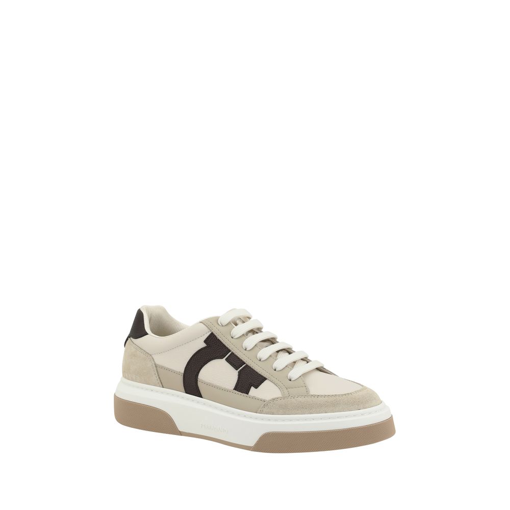 Ferragamo Multicolor Calf Leather Bos Taurus Platform Sneakers | Regal Royce