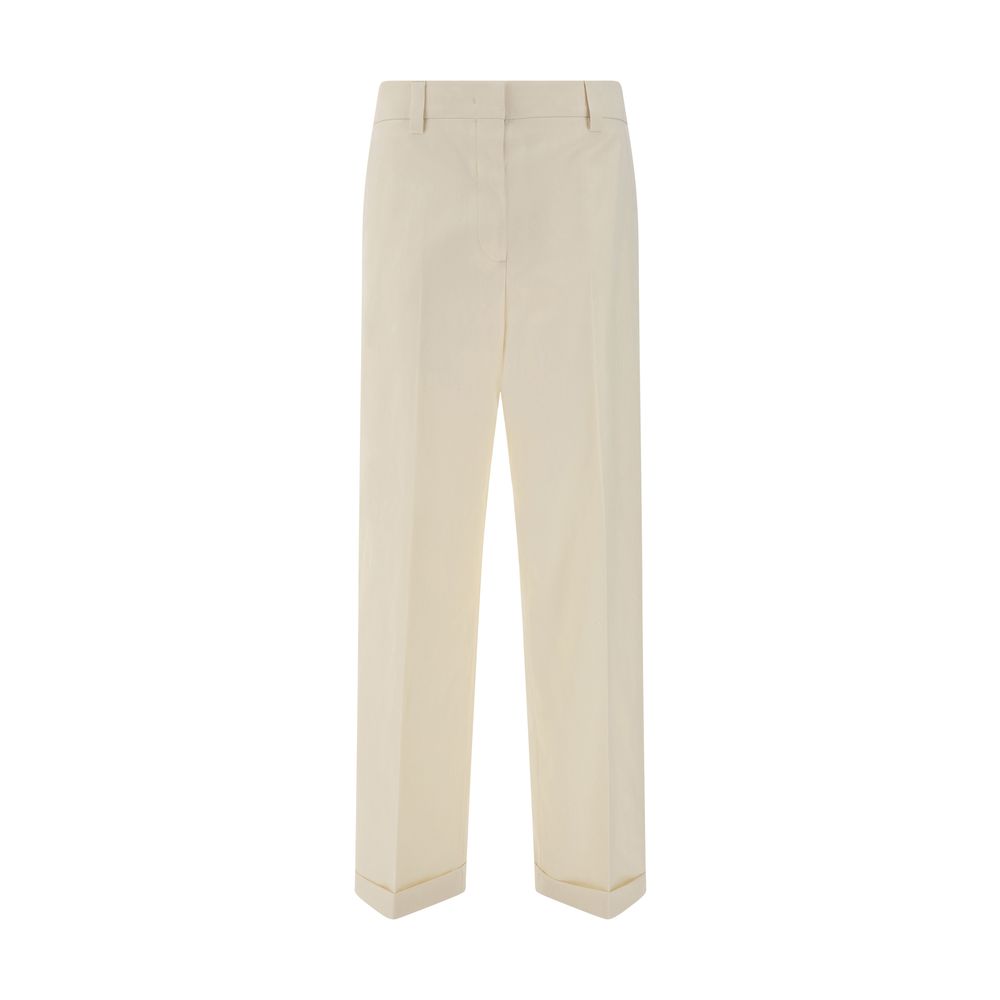 Miu Miu Beige Cotton Casual Pants | Regal Royce