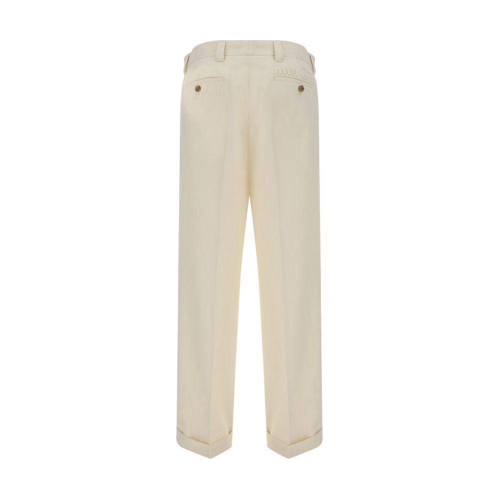 Miu Miu Beige Cotton Casual Pants | Regal Royce