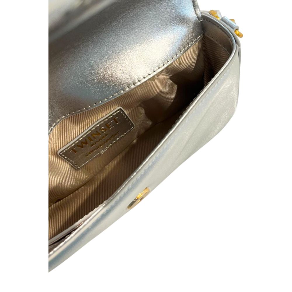 Twinset Silver PU Women Shoulder Bag | Regal Royce