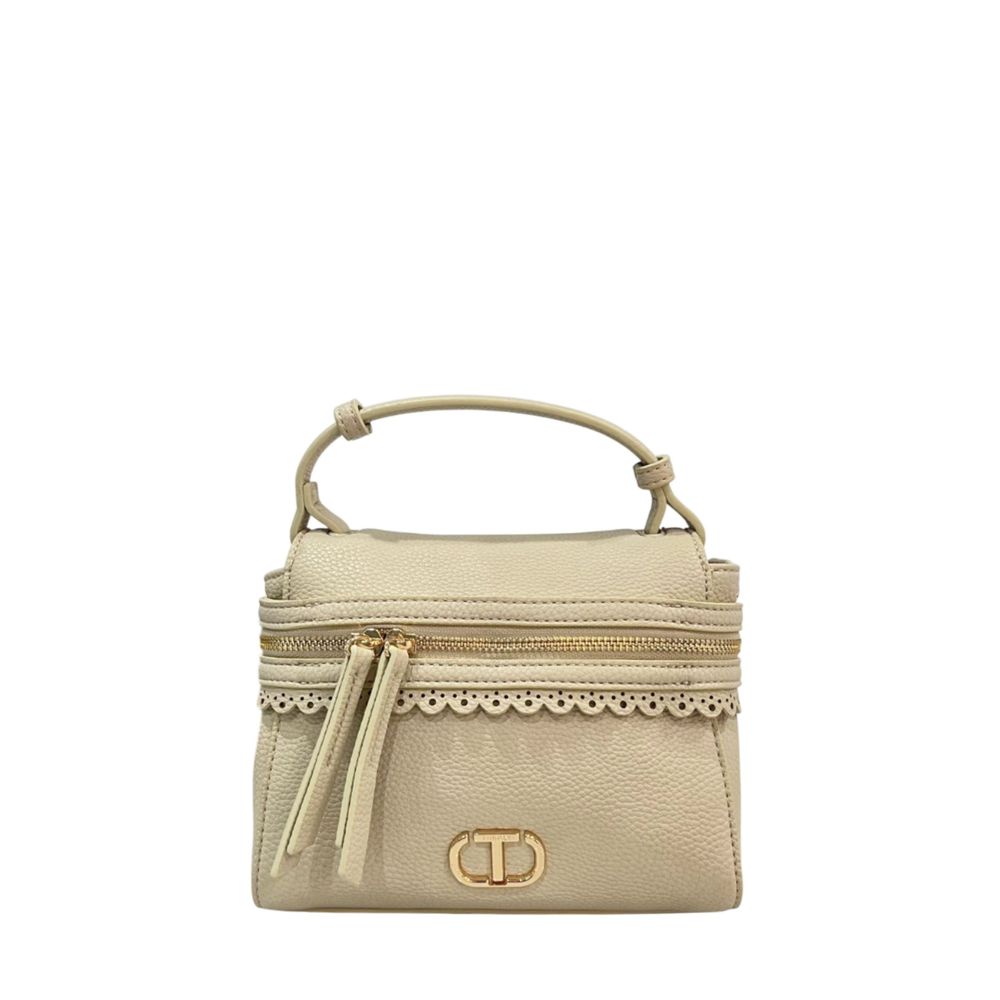 Twinset Beige PU Women Handbag | Regal Royce
