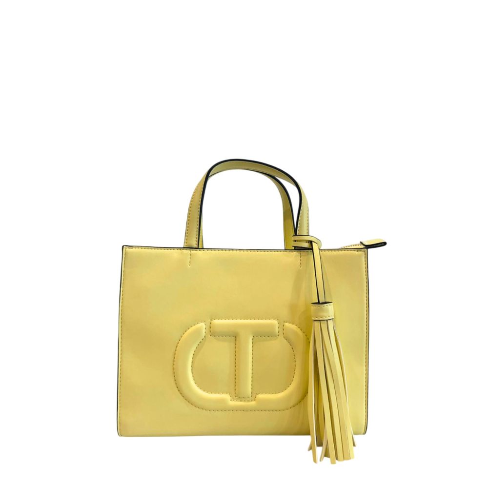 Twinset Yellow PU Women Handbag | Regal Royce