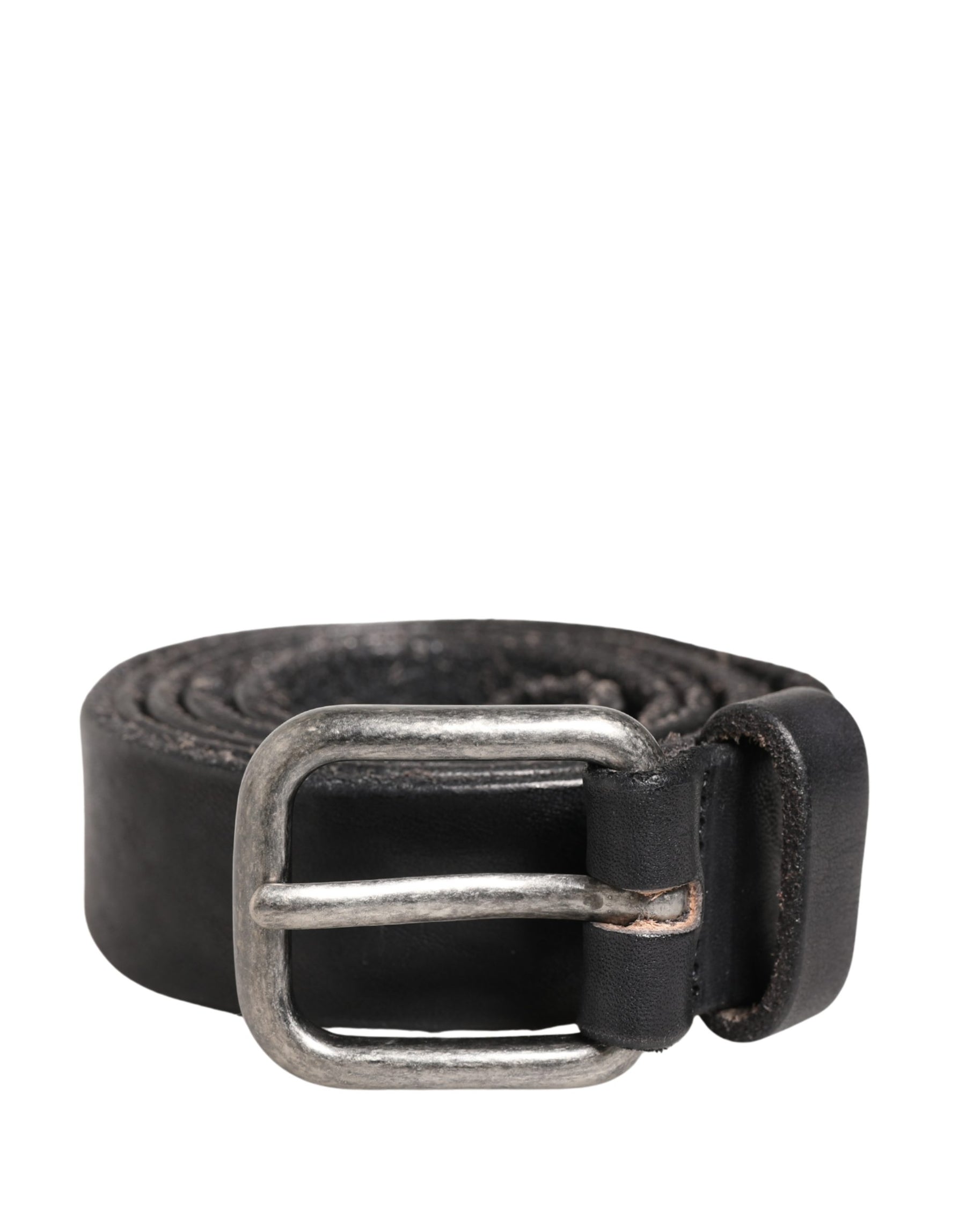 Daniele Alessandrini Men Black Leather Metal Buckle Belt | Regal Royce
