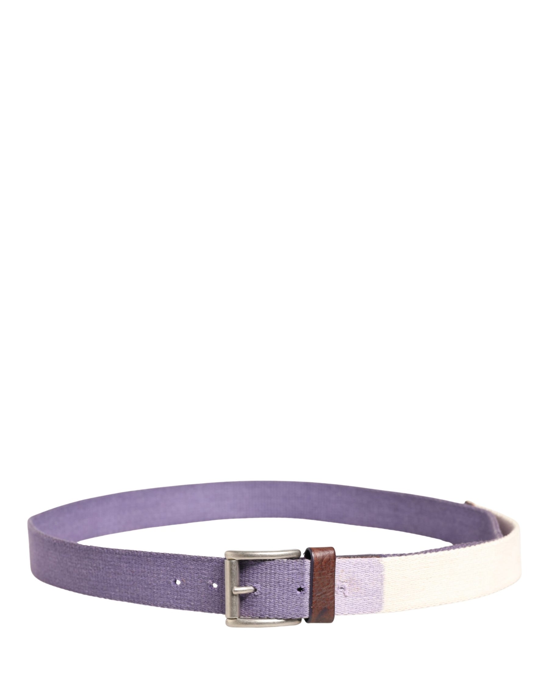 Ermanno Scervino Men Purple Canvas Silver Metal Buckle Belt | Regal Royce