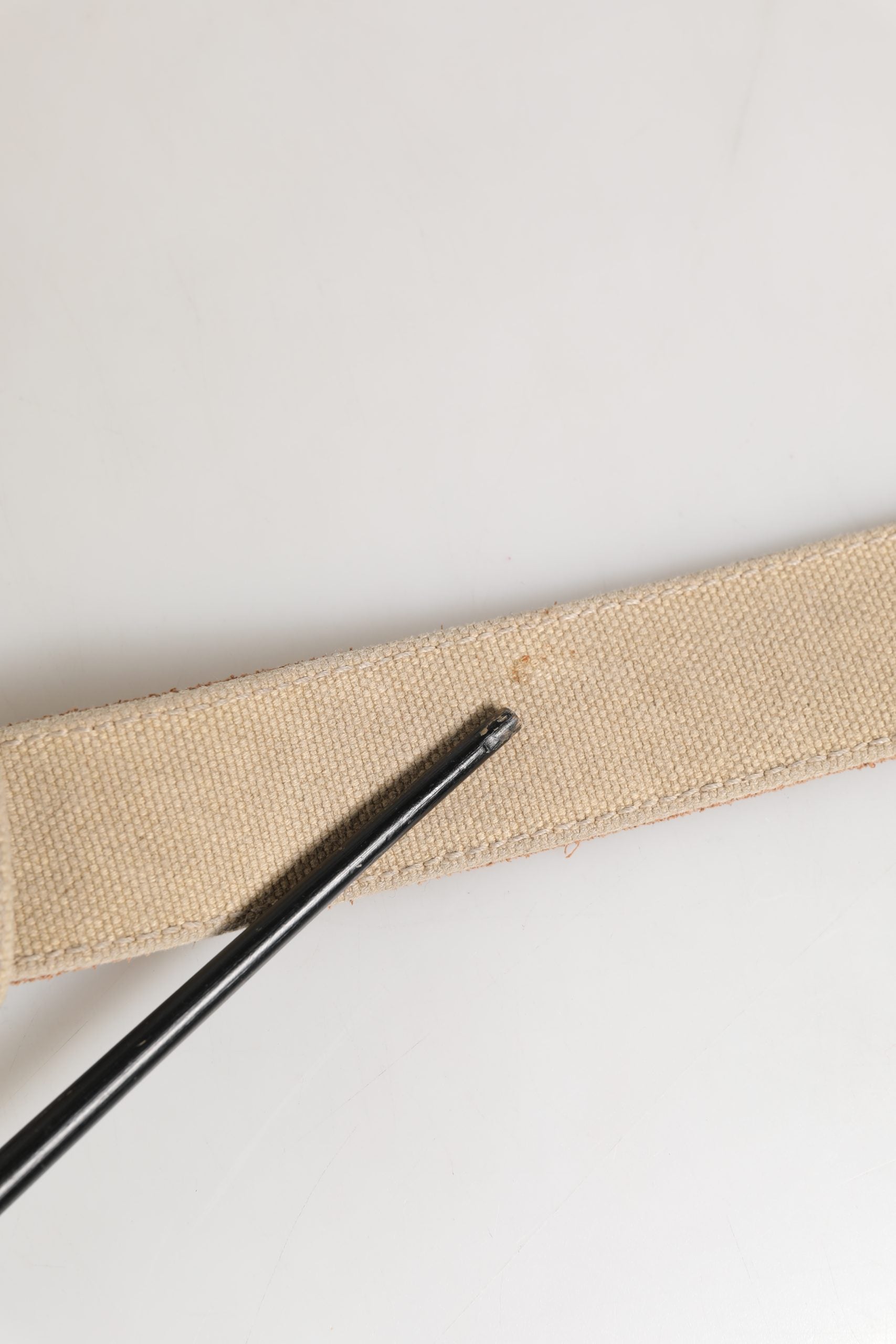 GF Ferre Men Beige Canvas Silver Metal Buckle Cintura Belt | Regal Royce