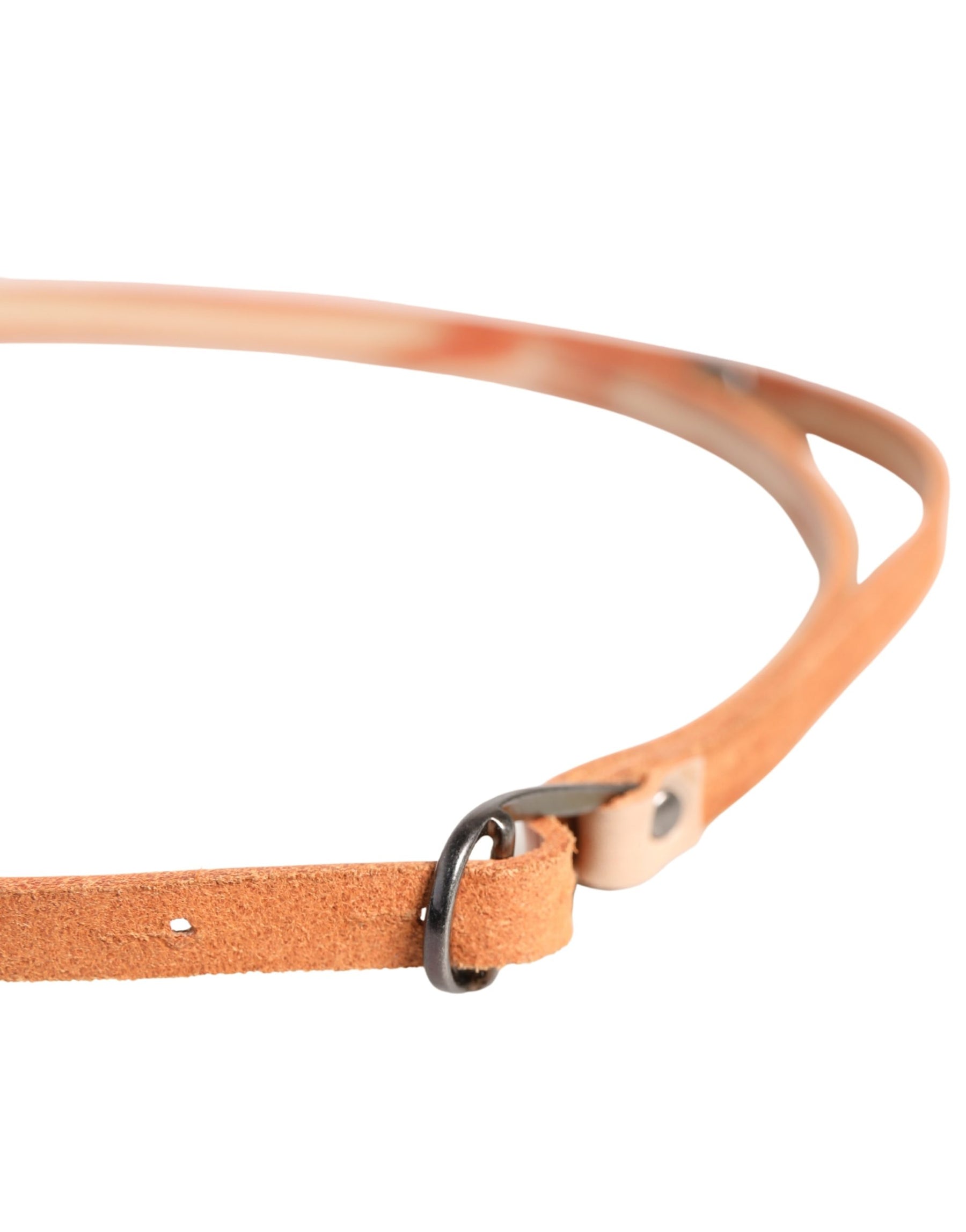 Scervino Street Women Orange Silver Metal Buckle Skinny Belt | Regal Royce