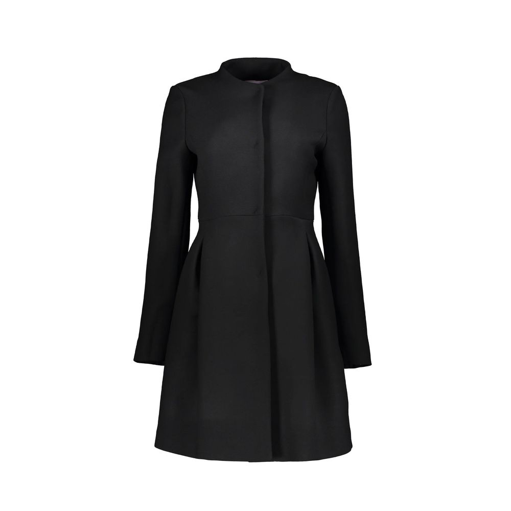 Herno Black Virgin Wool Coat | Regal Royce