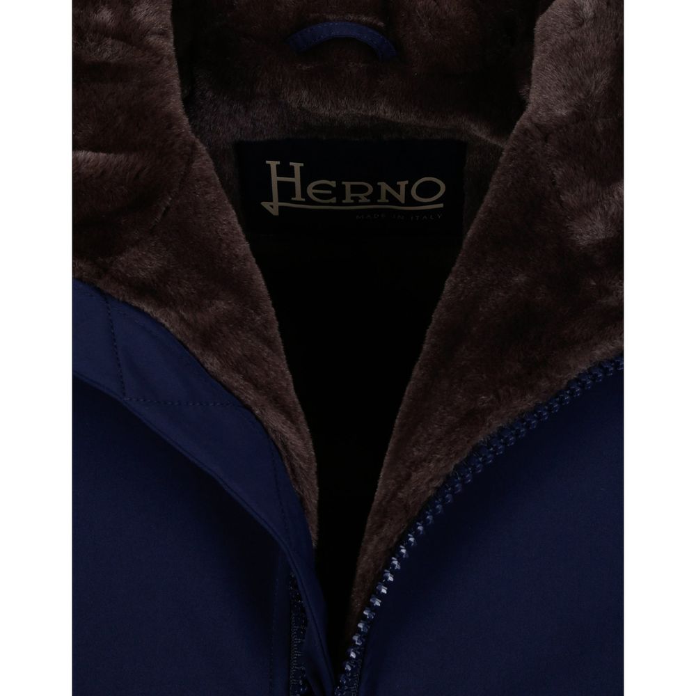 Herno Blue Polyamide Coat | Regal Royce