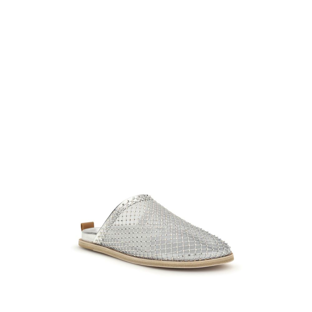 Forte_Forte Silver Calf Leather Bos Taurus Mules | Regal Royce