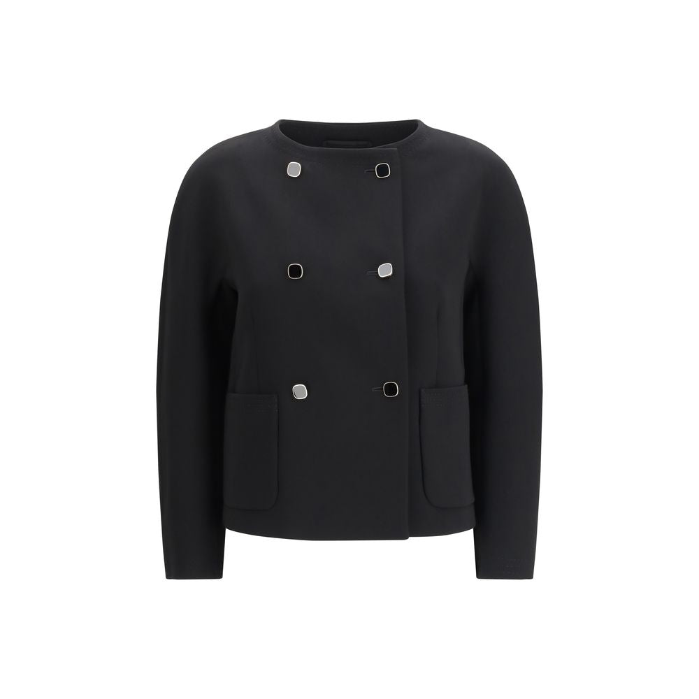 Max Mara Black Triacetate Full-Length Jacket | Regal Royce