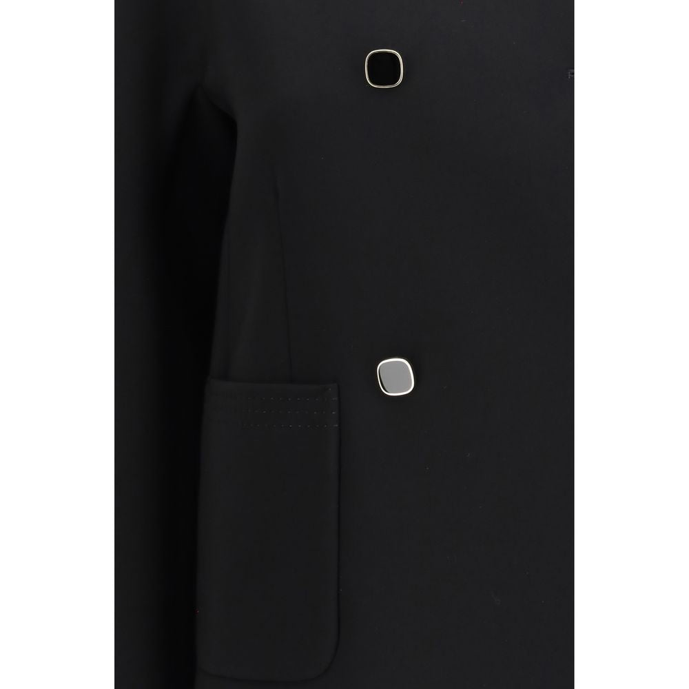 Max Mara Black Triacetate Full-Length Jacket | Regal Royce