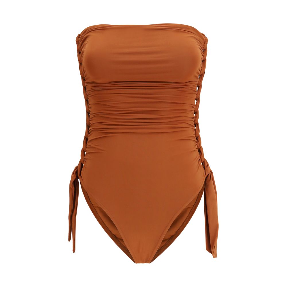 Zimmermann Brown Polyester One-Piece Swimsuit | Regal Royce