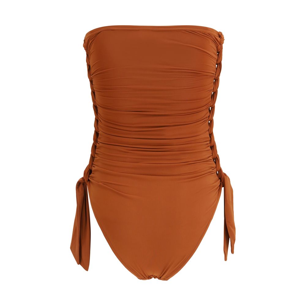 Zimmermann Brown Polyester One-Piece Swimsuit | Regal Royce