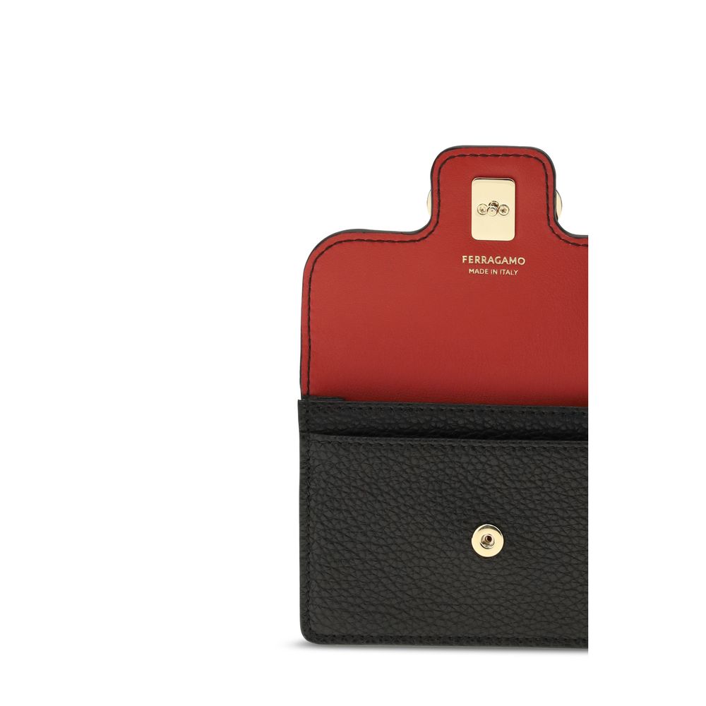 Ferragamo Black Calf Leather Bos Taurus Keychain | Regal Royce