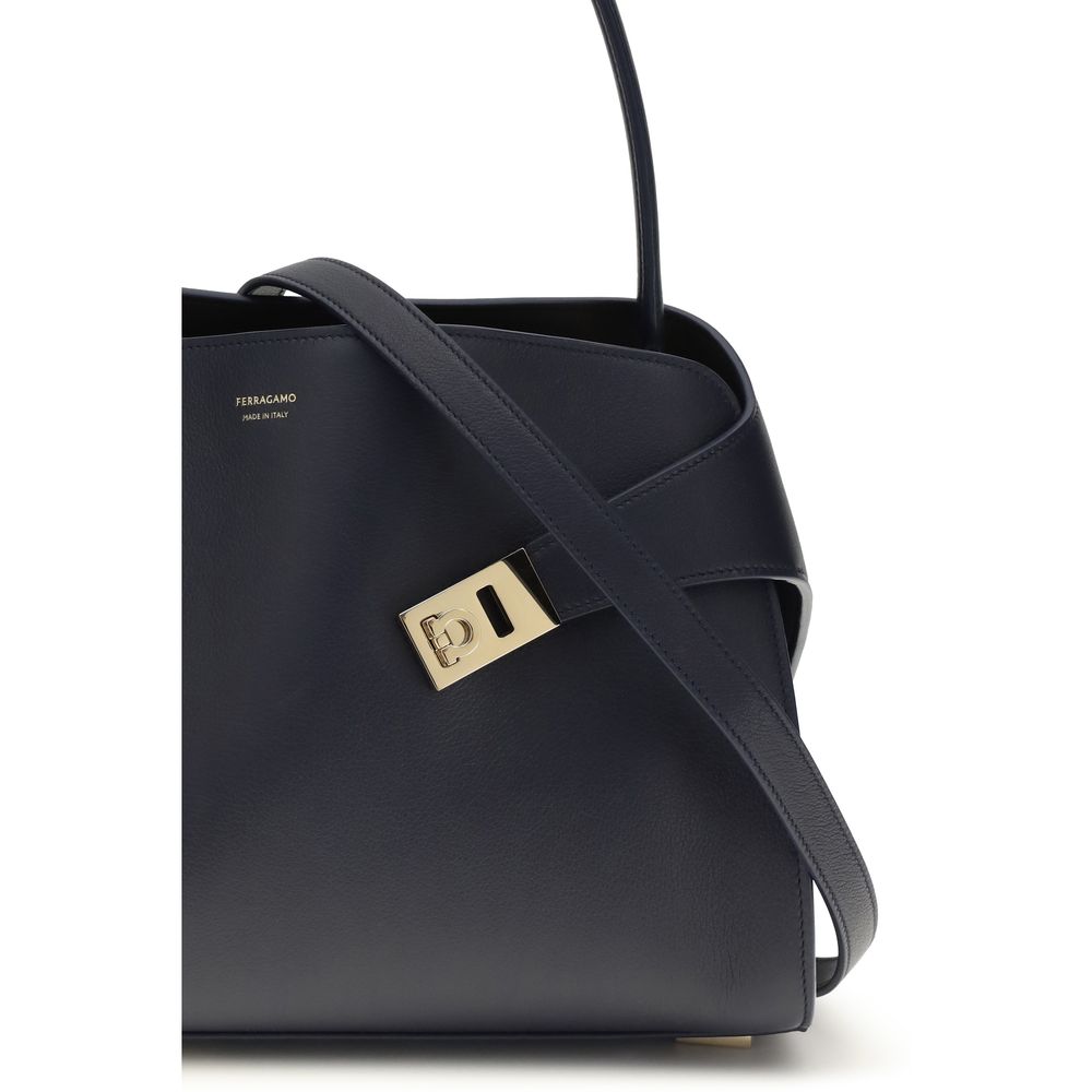 Ferragamo Blue Calf Leather Bos Taurus Shoulder Bag | Regal Royce