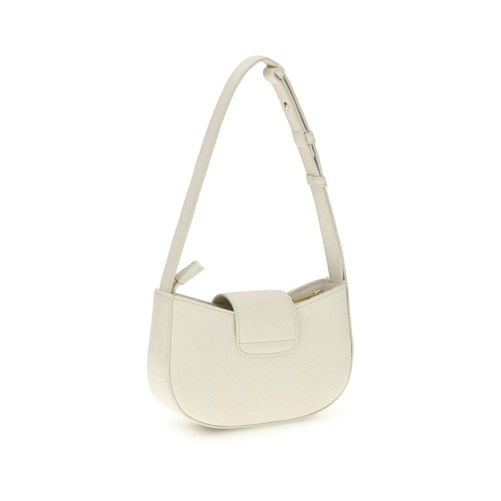 Ferragamo White Calf Leather Bos Taurus Shoulder Bag | Regal Royce