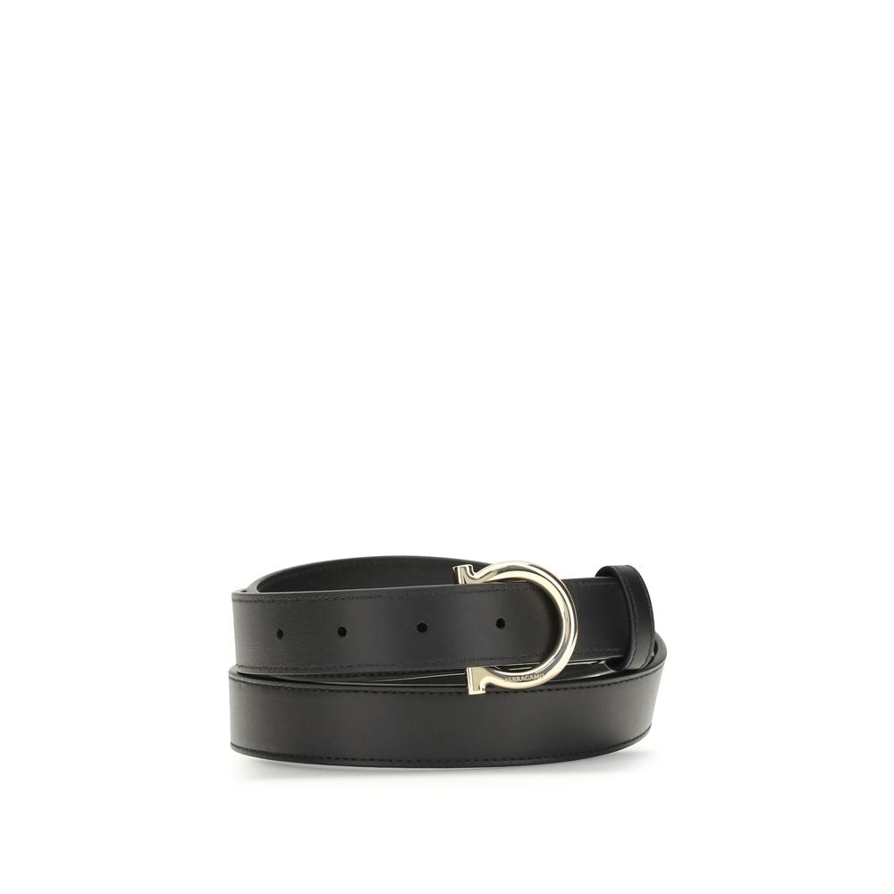 Ferragamo Black Calf Leather Bos Taurus Regular Belt | Regal Royce