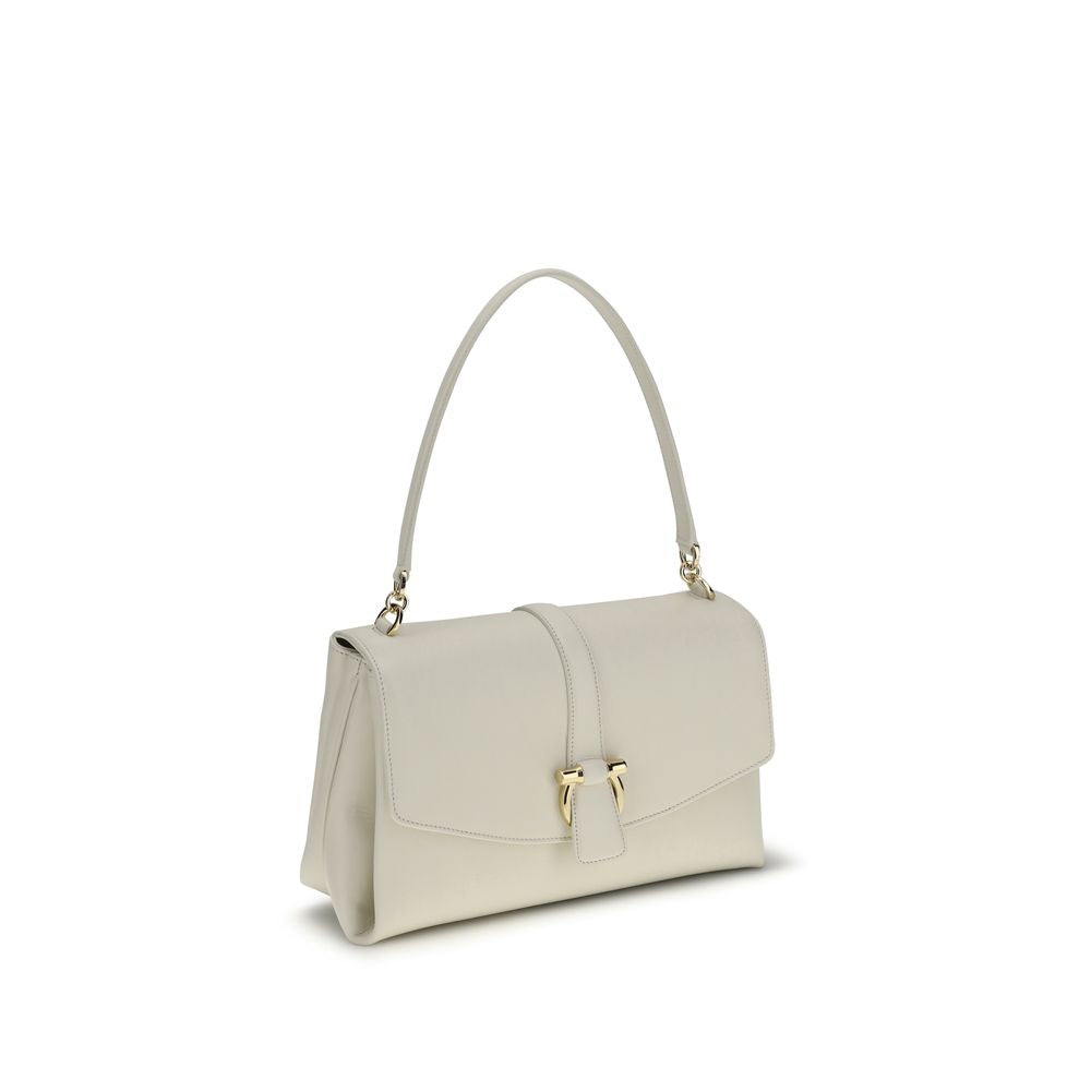 Ferragamo White Calf Leather Bos Taurus Shoulder Bag | Regal Royce