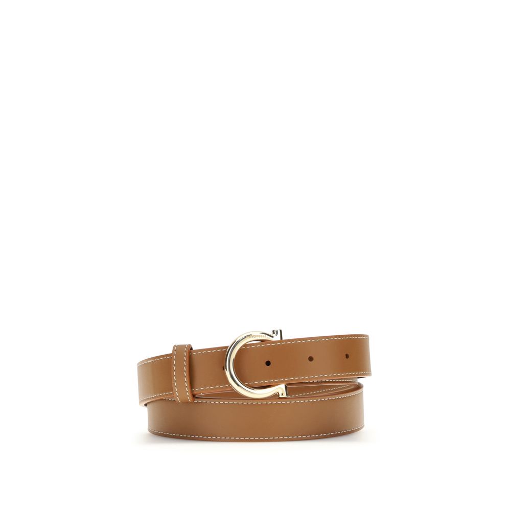 Ferragamo Beige Calf Leather Bos Taurus Regular Belt | Regal Royce