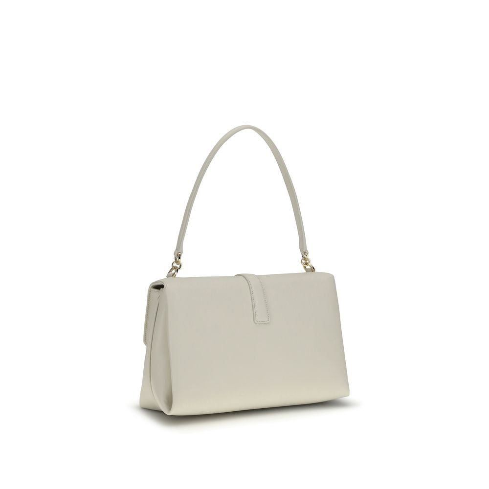 Ferragamo White Calf Leather Bos Taurus Shoulder Bag | Regal Royce