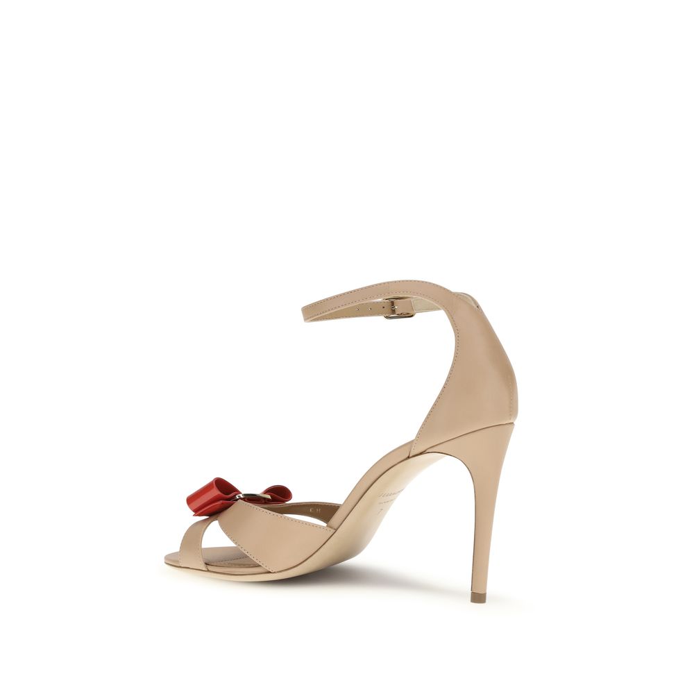 Ferragamo Beige Calf Leather Bos Taurus Stiletto Heel Sandals | Regal Royce