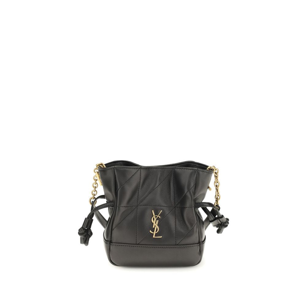 Saint Laurent Black Lamb Ovis Aries Aries Clutch Bag