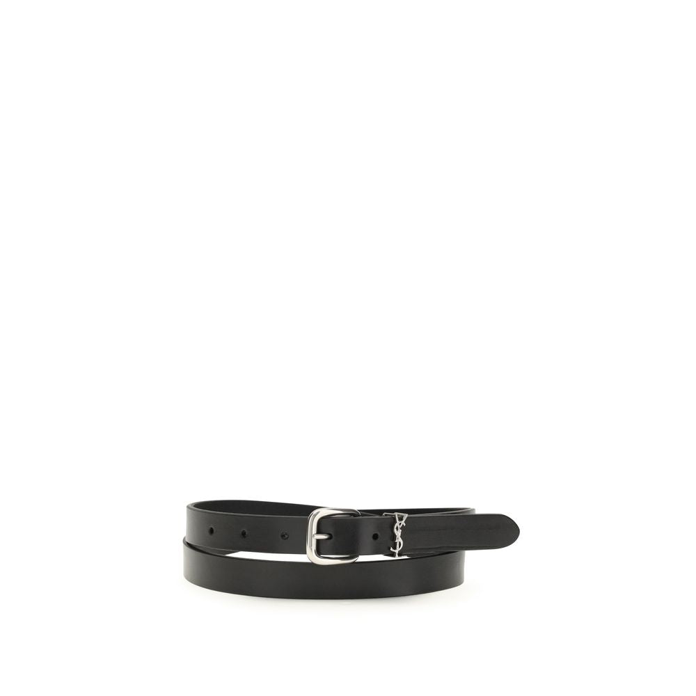 Saint Laurent Black Cotton Regular Belt | Regal Royce