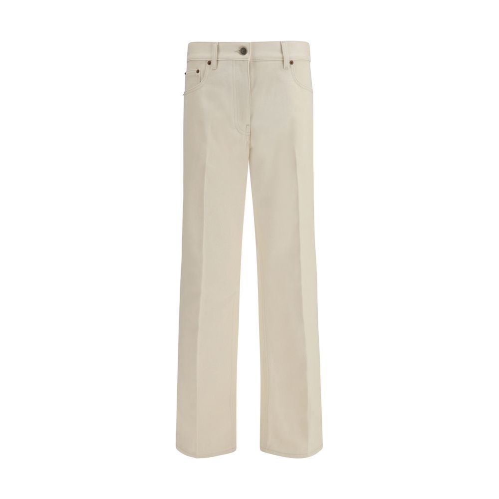 Valentino Beige Cotton Flared Jeans | Regal Royce