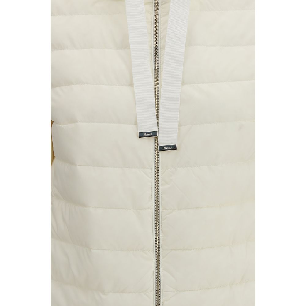 Herno Beige Polyester Biker Jacket | Regal Royce